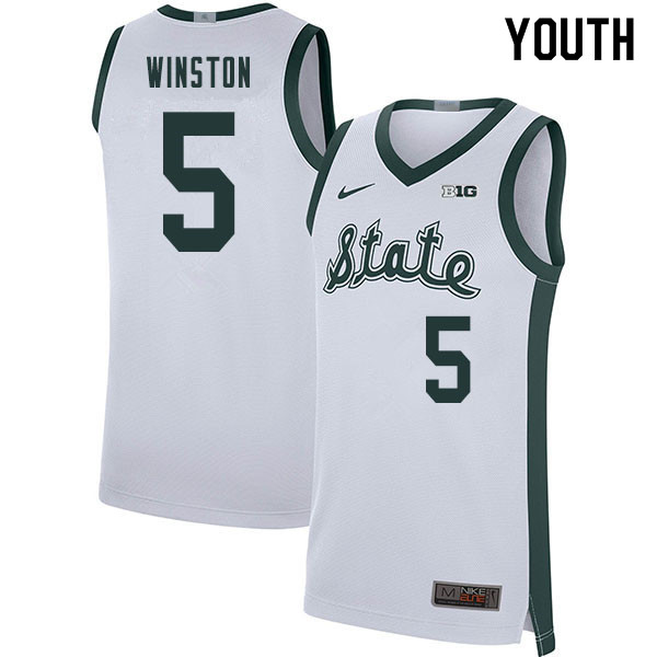 2020 Youth #5 Cassius Winston Michigan State Spartans College Basketball Jerseys Sale-Retro